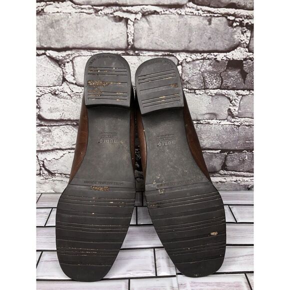 Munro American Brown Leather Slip On Square Toe Heel Loafers Women 10N US/40.5EU - Picture 15 of 16